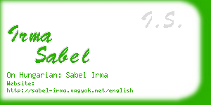irma sabel business card